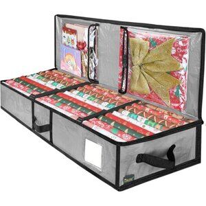 Christmas Wrapping Paper Storage Bag, 40" Durable PE Gift Wrap Wrap Storage Bag